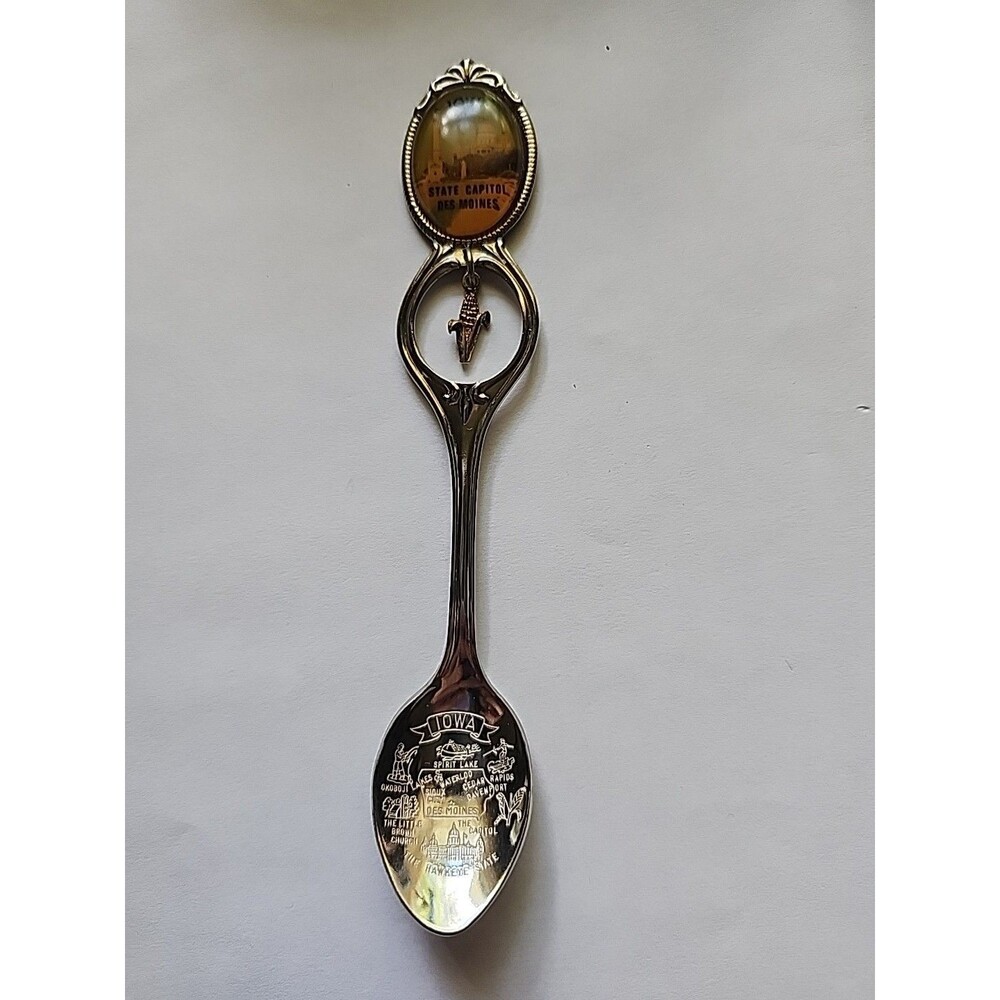 Iowa Souvenir Collectible Spoon State Capitol Des Moines Iowa Corn Charm